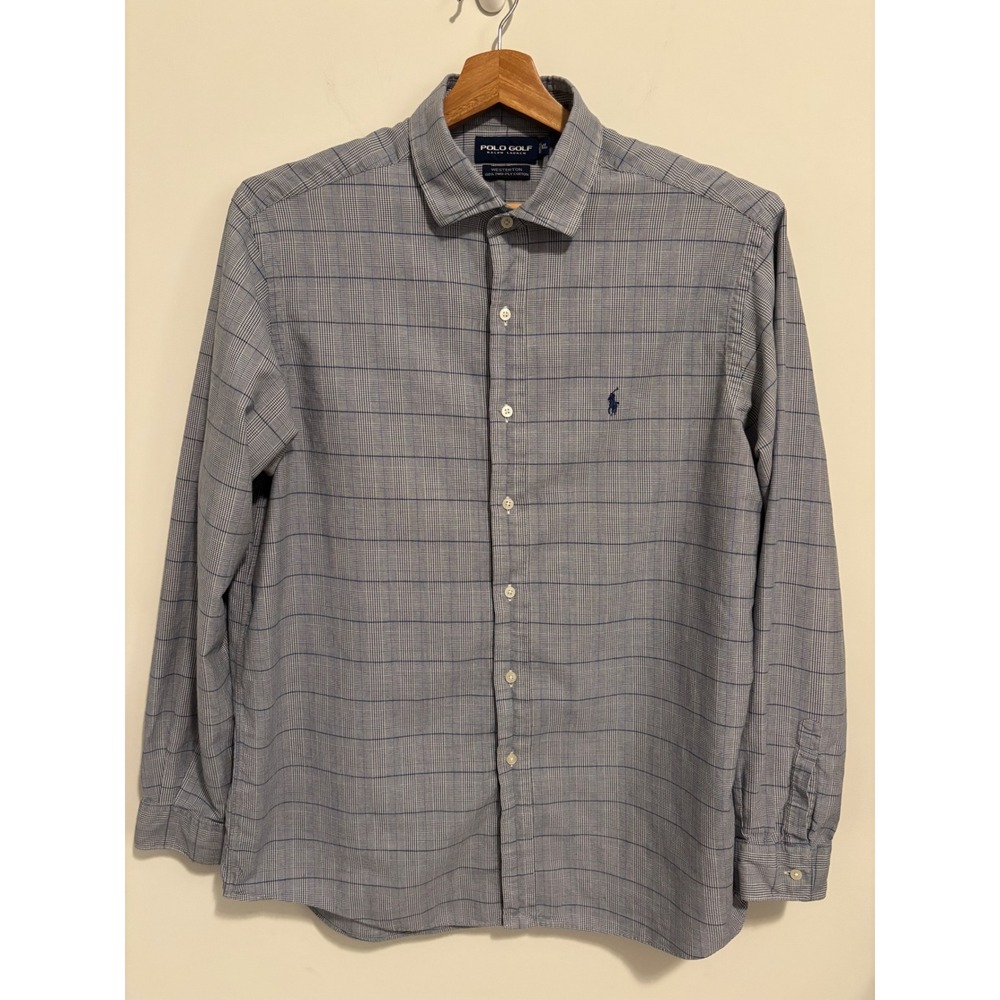 Polo Golf Ralph Lauren Westerton Blue Glen Plaid Cotton Button Down Shirt XL